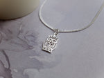 Sterling Silver Owl Charm Pendant Necklace - Diamond Cut Sterling Silver Chain - Bird Jewellery