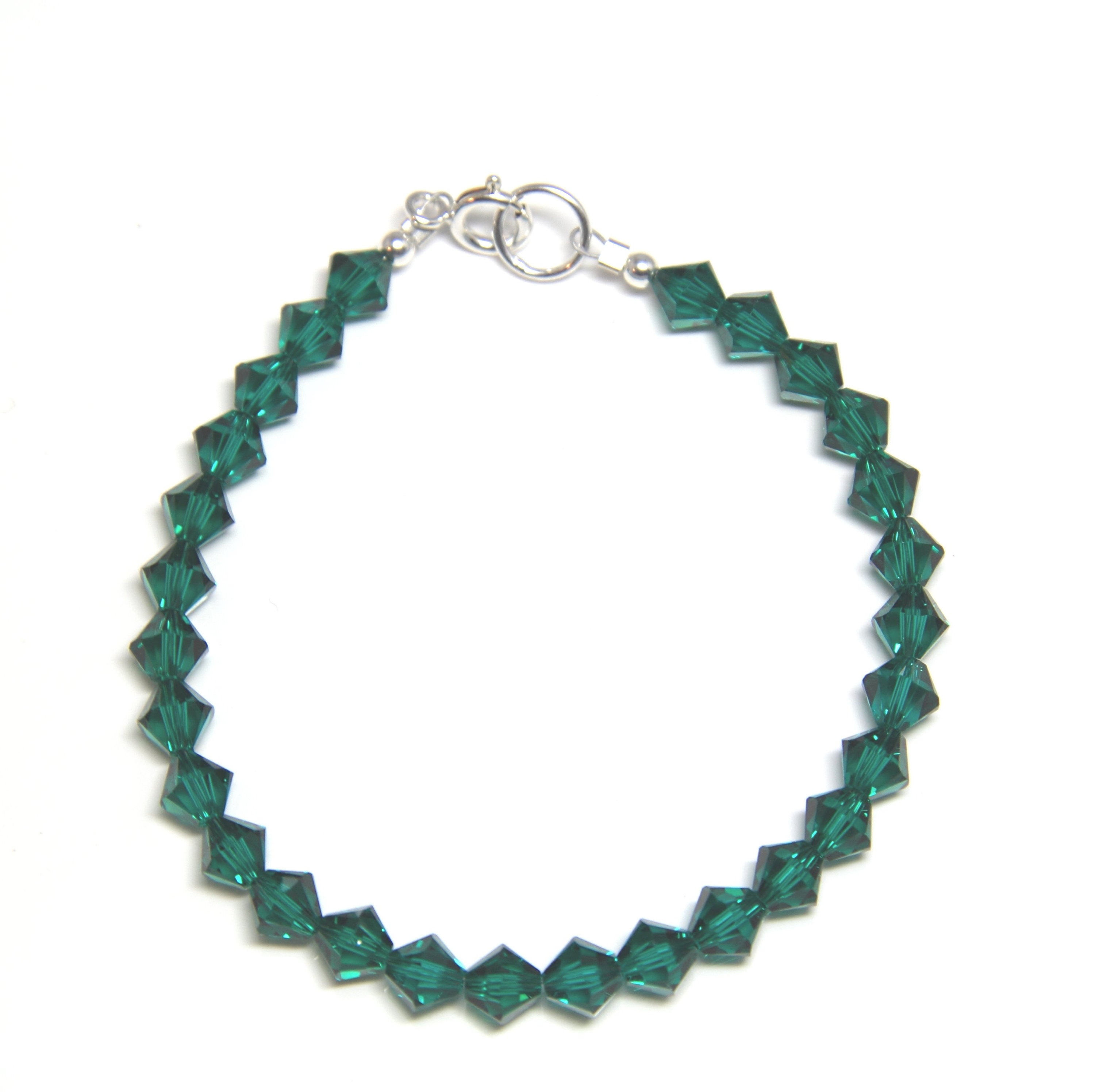 Emerald Green Crystal Rondelle Bracelet