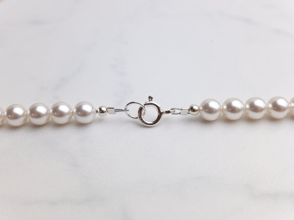 Crown Pendant Necklace with Swarovski Pearls and Cubic Zirconia, Handm –  Original Crafts Studio