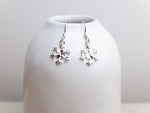 Sterling Silver Snow Flake Charm Drop Earrings - 925 - Christmas Jewellery