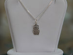 Sterling Silver Owl Charm Pendant Necklace - Diamond Cut Sterling Silver Chain - Bird Jewellery