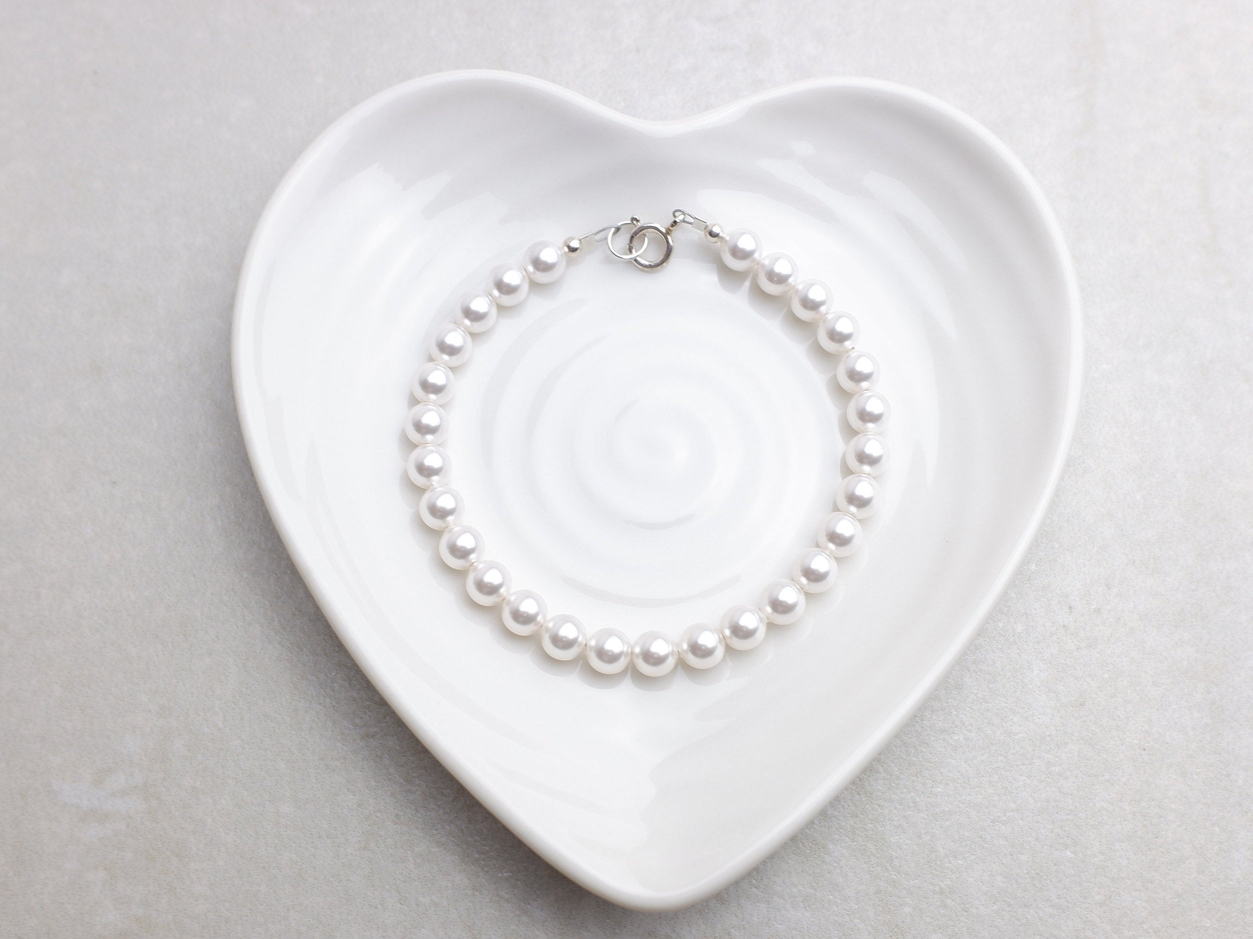 Swarovski Pearl Bracelet - White - Sterling Silver - Wedding Jewellery
