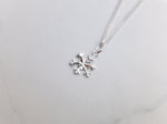Sterling Silver Snow Flake Charm Pendant Necklace - Diamond Cut Sterling Silver Chain - Christmas Jewellery