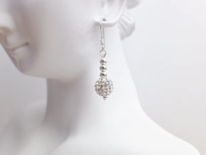 Sterling Silver Shamballa Drop Earrings - 925 - Wedding Jewellery